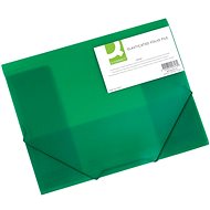 Q-CONNECT A4 with Flaps and Rubber Band, Transparent Green - Document Folder