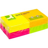 Q-CONNECT 76 x 76 mm, 4 x 3 x 80 sheets, neon - Memo Pad