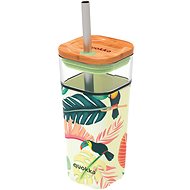Quokka Liquid Cube with straw tropical toucans - Drinking Bottle