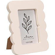 Home Styling Collection BASE photo frame with corrugated edge 16 × 2,2 × 20,8 cm, light beige - Photo Frame