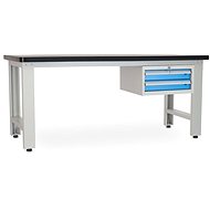 Rauman work table Solid MDF-02, length 210 cm, hanging box, black - Workbench