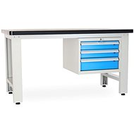 Rauman work table Solid MDF-03, length 150 cm, hanging box, black - Workbench