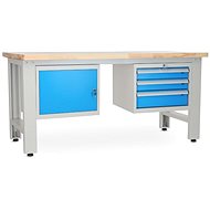 Rauman work table Solid OAK-13, length 180 cm, 2 hanging boxes, oak - Workbench