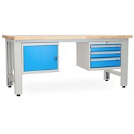 Rauman work table Solid OAK-13, length 210 cm, 2 hanging boxes, oak - Workbench