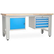 Rauman work table Solid OAK-14, length 180 cm, 2 hanging boxes, oak - Workbench