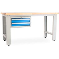 Rauman work table Solid OAK-20, length 150 cm, hanging box, oak - Workbench