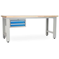 Rauman work table Solid OAK-20, length 210 cm, hanging box, oak - Workbench