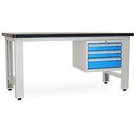 Rauman work table Solid MDF-03, length 180 cm, hanging box, black - Workbench