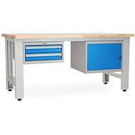 Rauman work table Solid OAK-21, length 180 cm, 2 hanging boxes, oak - Workbench