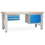 Rauman work table Solid OAK-21, length 210 cm, 2 hanging boxes, oak - Workbench