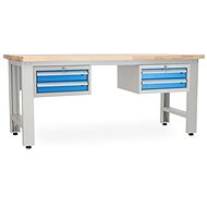 Rauman work table Solid OAK-22, length 210 cm, 2 hanging boxes, oak - Workbench