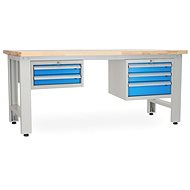 Rauman work table Solid OAK-23, length 210 cm, 2 hanging boxes, oak - Workbench