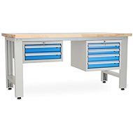Rauman work table Solid OAK-24, length 180 cm, 2 hanging boxes, oak - Workbench