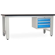 Rauman work table Solid MDF-03, length 210 cm, hanging box, black - Workbench