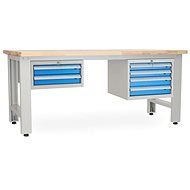 Rauman work table Solid OAK-24, length 210 cm, 2 hanging boxes, oak - Workbench