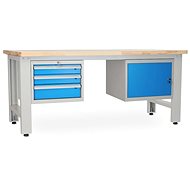Rauman work table Solid OAK-31, length 210 cm, 2 hanging boxes, oak - Workbench