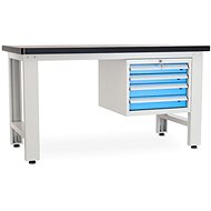 Rauman work table Solid MDF-04, length 150 cm, hanging box, black - Workbench