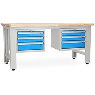Rauman work table Solid OAK-33, length 180 cm, 2 hanging boxes, oak - Workbench