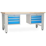 Rauman work table Solid OAK-33, length 210 cm, 2 hanging boxes, oak - Workbench