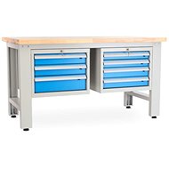 Rauman work table Solid OAK-34, length 150 cm, 2 hanging boxes, oak - Workbench