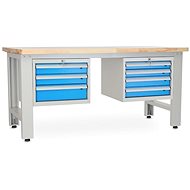 Rauman work table Solid OAK-34, length 180 cm, 2 hanging boxes, oak - Workbench