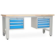 Rauman work table Solid OAK-34, length 210 cm, 2 hanging boxes, oak - Workbench