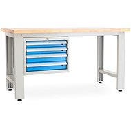 Rauman work table Solid OAK-40, length 150 cm, hanging box, oak - Workbench
