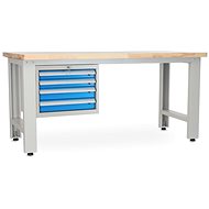 Rauman work table Solid OAK-40, length 180 cm, hanging box, oak - Workbench