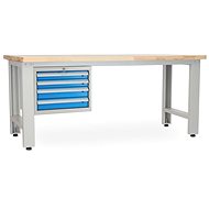 Rauman work table Solid OAK-40, length 210 cm, hanging box, oak - Workbench