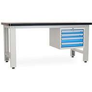 Rauman work table Solid MDF-04, length 180 cm, hanging box, black - Workbench