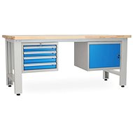 Rauman work table Solid OAK-41, length 210 cm, 2 hanging boxes, oak - Workbench
