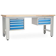 Rauman work table Solid OAK-42, length 210 cm, 2 hanging boxes, oak - Workbench