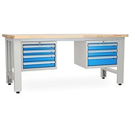 Rauman work table Solid OAK-43, length 210 cm, 2 hanging boxes, oak - Workbench