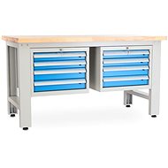 Rauman work table Solid OAK-44, length 150 cm, 2 hanging boxes, oak - Workbench