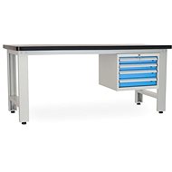 Rauman work table Solid MDF-04, length 210 cm, hanging box, black - Workbench