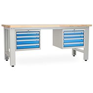Rauman work table Solid OAK-44, length 210 cm, 2 hanging boxes, oak - Workbench