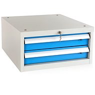 Rauman Storage box for Solid workshop table, 2 drawers, RAL 5012 - Table Accessory