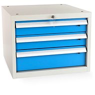 Rauman Storage box for Solid workshop table, 3 drawers, RAL 5012 - Table Accessory