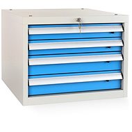 Rauman Storage box for Solid workshop table, 4 drawers, RAL 5012 - Table Accessory