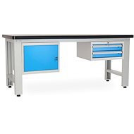 Rauman work table Solid MDF-12, length 210 cm, 2 hanging boxes, black - Workbench