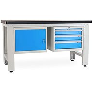 Rauman work table Solid MDF-13, length 150 cm, 2 hanging boxes, black - Workbench