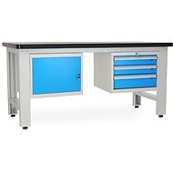 Rauman work table Solid MDF-13, length 180 cm, 2 hanging boxes, black - Workbench