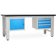 Rauman work table Solid MDF-13, length 210 cm, 2 hanging boxes, black - Workbench