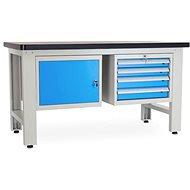 Rauman work table Solid MDF-14, length 150 cm, 2 hanging boxes, black - Workbench