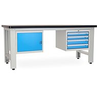 Rauman work table Solid MDF-14, length 210 cm, 2 hanging boxes, black - Workbench