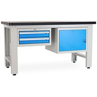 Rauman work table Solid MDF-21, length 150 cm, 2 hanging boxes, black - Workbench