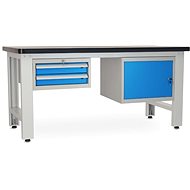 Rauman work table Solid MDF-21, length 180 cm, 2 hanging boxes, black - Workbench
