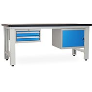 Rauman work table Solid MDF-21, length 210 cm, 2 hanging boxes, black - Workbench