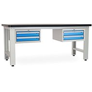 Rauman work table Solid MDF-22, length 210 cm, 2 hanging boxes, black - Workbench