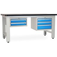 Rauman work table Solid MDF-23, length 180 cm, 2 hanging boxes, black - Workbench